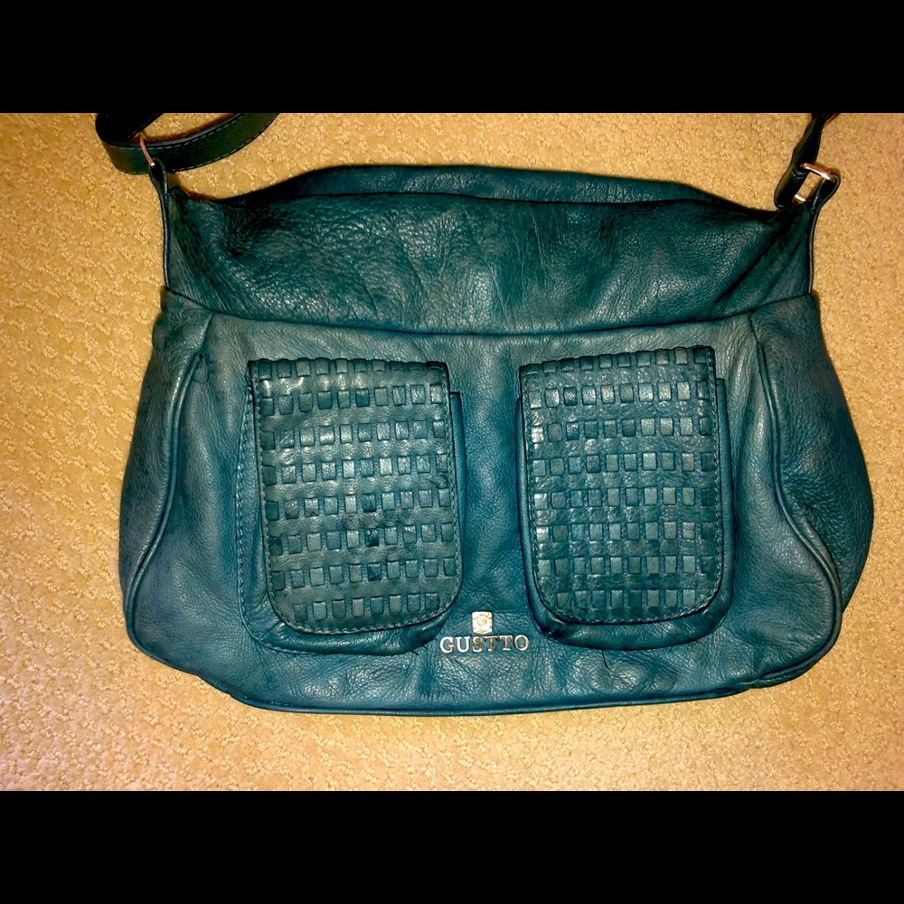 Gustto Beautiful Leather Turquoise Bag
